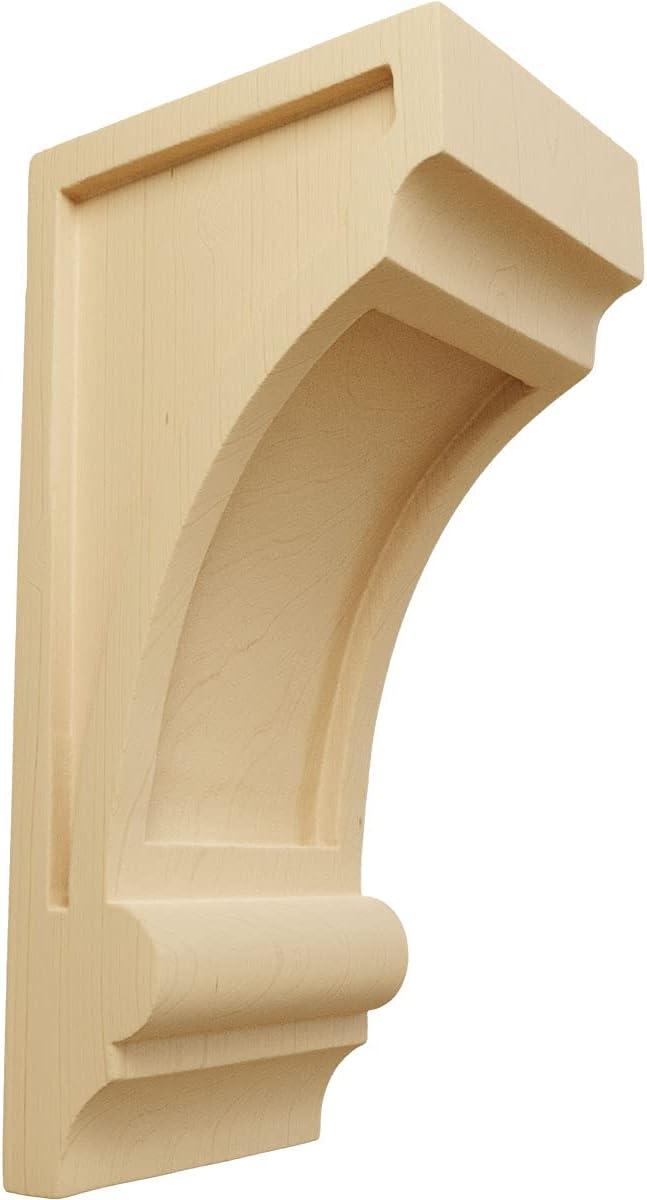Ekena Millwork 4"W x 5"D x 10"H Diane Recessed Wood Corbel, Alder