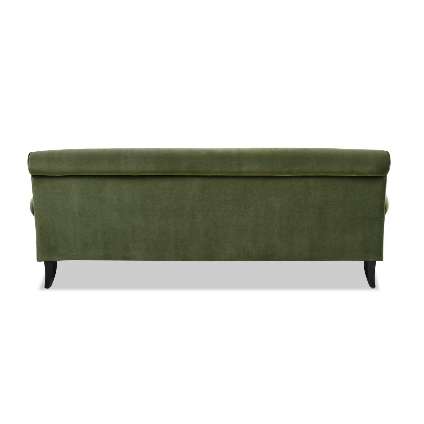 Jennifer Taylor Home Alana 88" Lawson Living Room Three-Cushion Tightback Sofa Couch with Metal Casters, Olive Green
