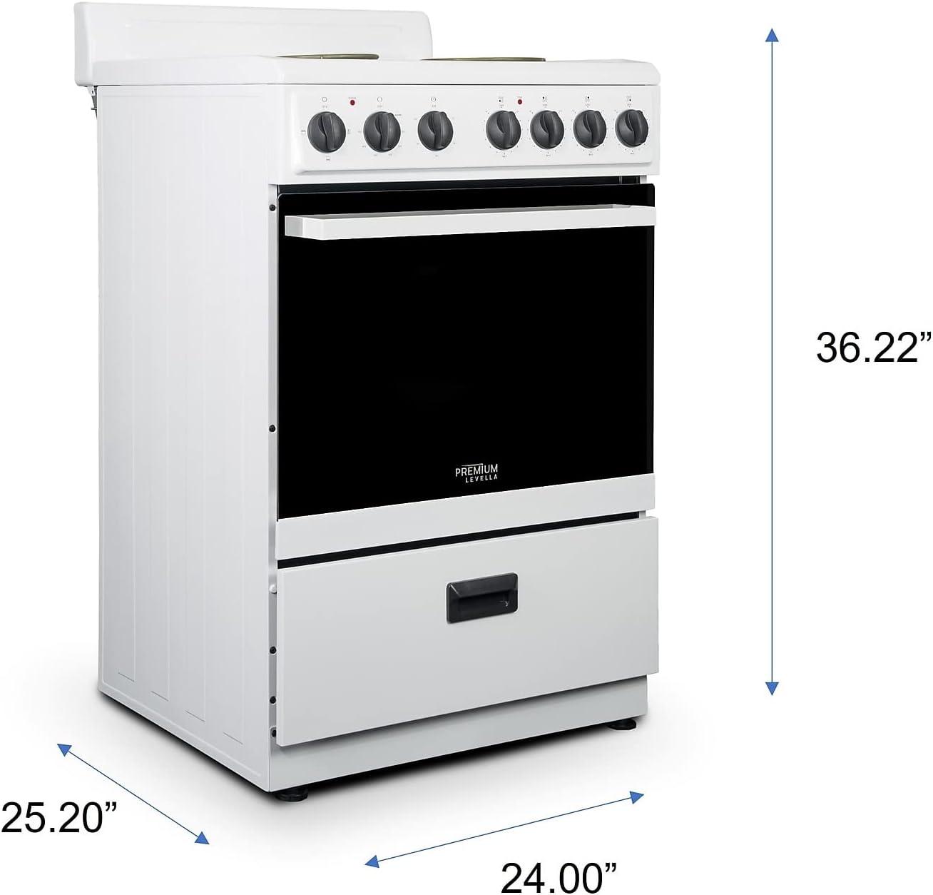 Premium Levella 24" 2.7 Cubic Feet Smart Electric Free Standing Range with 4 Burners