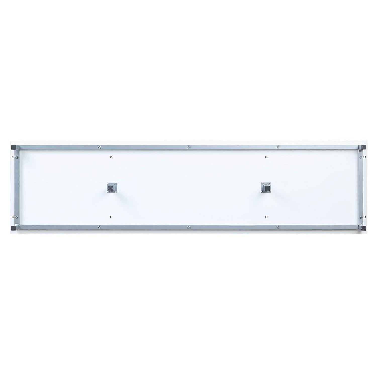 Brighton TV Stand for TVs up to 56" White - Manhattan Comfort: Modern Media Console with Open Glass Shelves & Cable Management