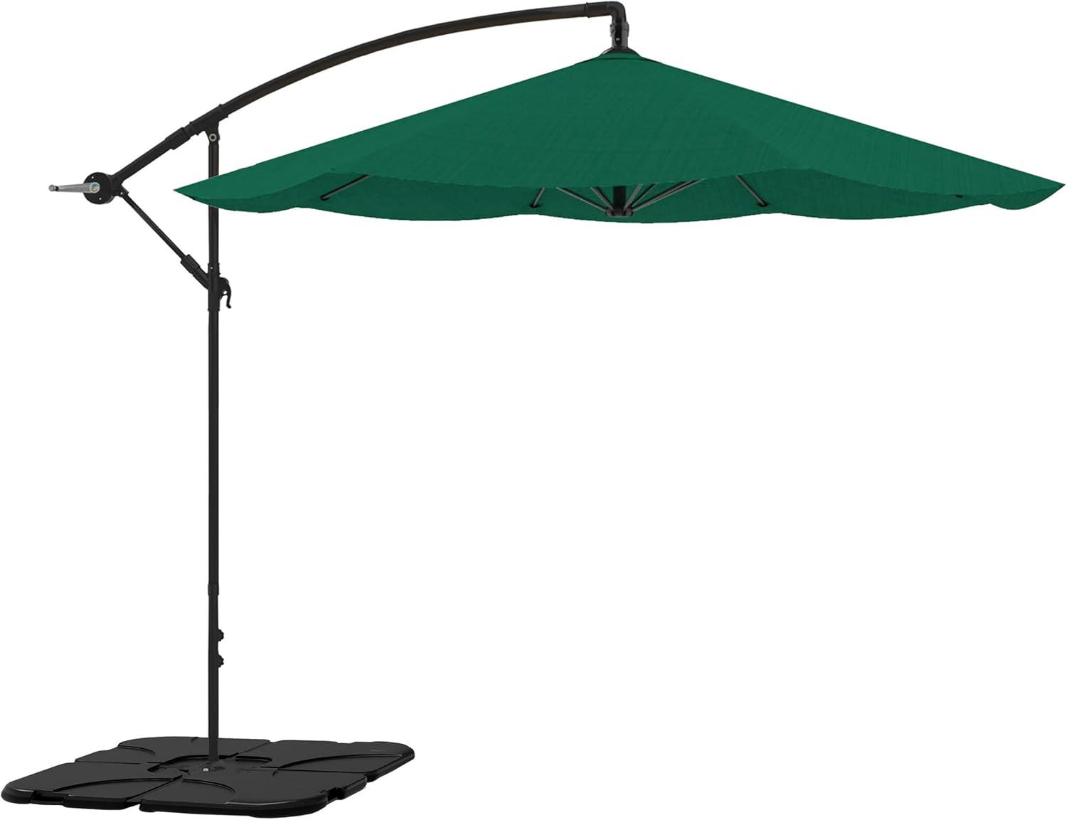 10 ft Hunter Green Aluminum Cantilever Patio Umbrella