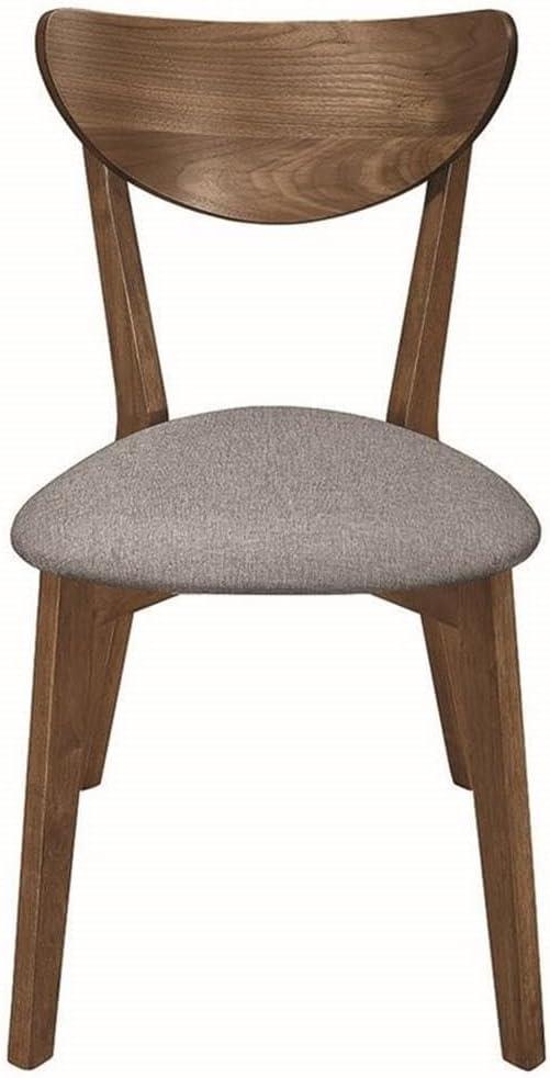 Alfredo Upholstered Dining Chairs Grey and Natural Walnut (Set of 2)