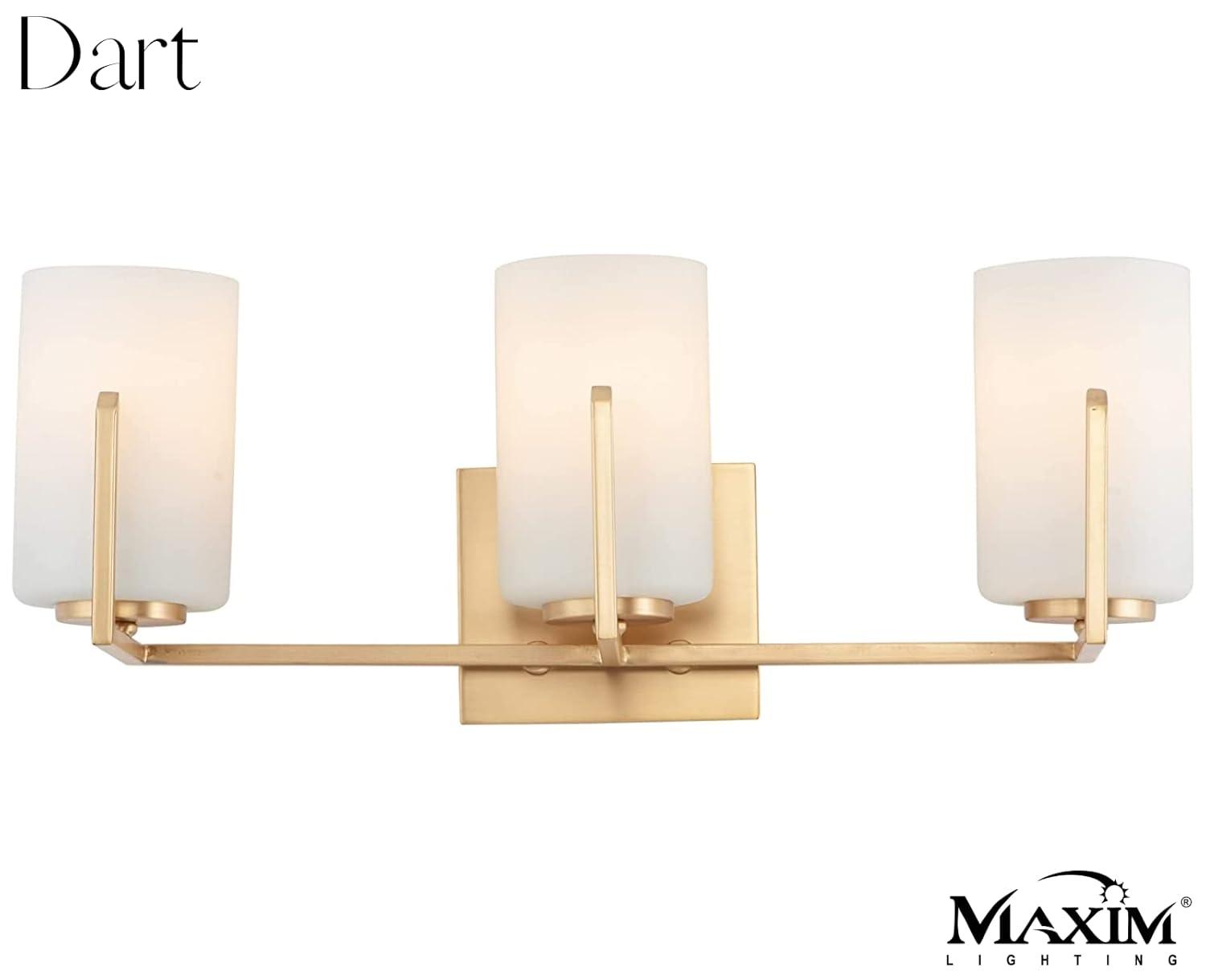 21283SWSBR-Maxim Lighting-Dart 3 Light Bath Vanity Approved for Damp Locations-Satin Brass Finish