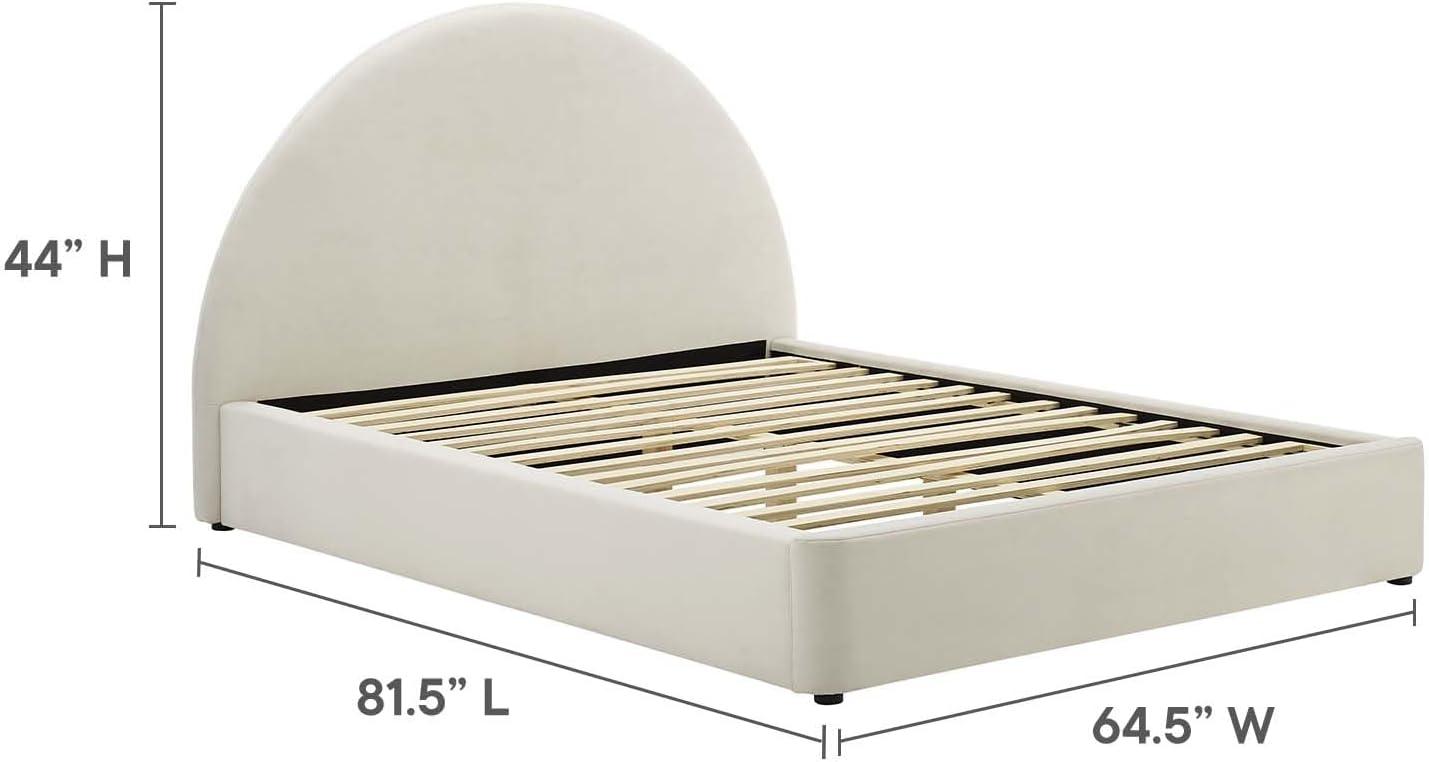 Modway Resort Performance Velvet Arched Round Platform Bed
