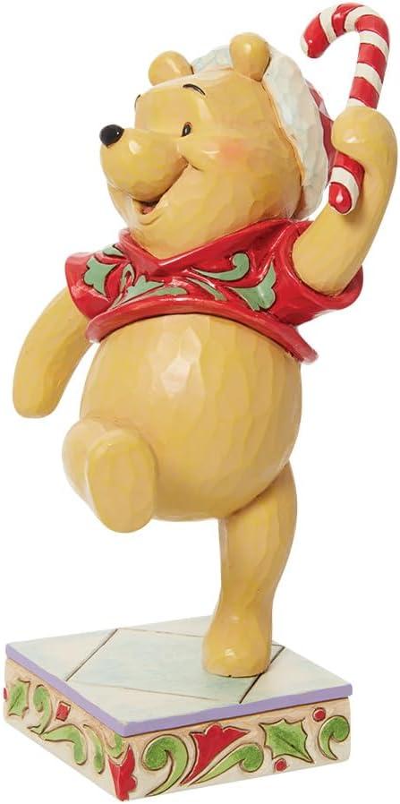 Jim Shore Disney Traditions Jim Shore Pooh Christmas Candycane Figurine 5.5in H