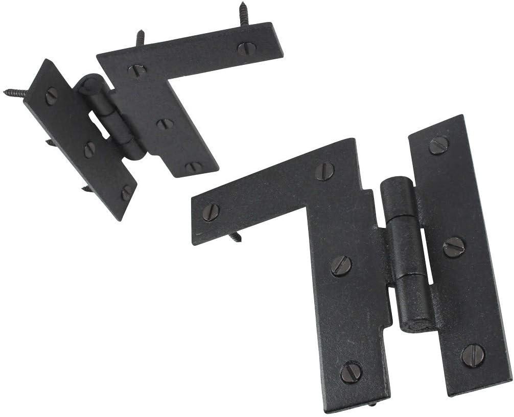 Black Wrought Iron 3.5" HL Offset Cabinet Hinges Pair