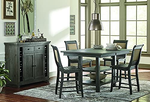 Progressive Furniture Willow Set of 2 Wood Counter Chairs in Distressed Gray