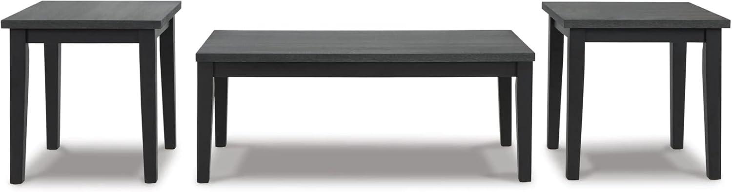 Contemporary Garvine Charcoal Gray Rectangular Coffee Table Set