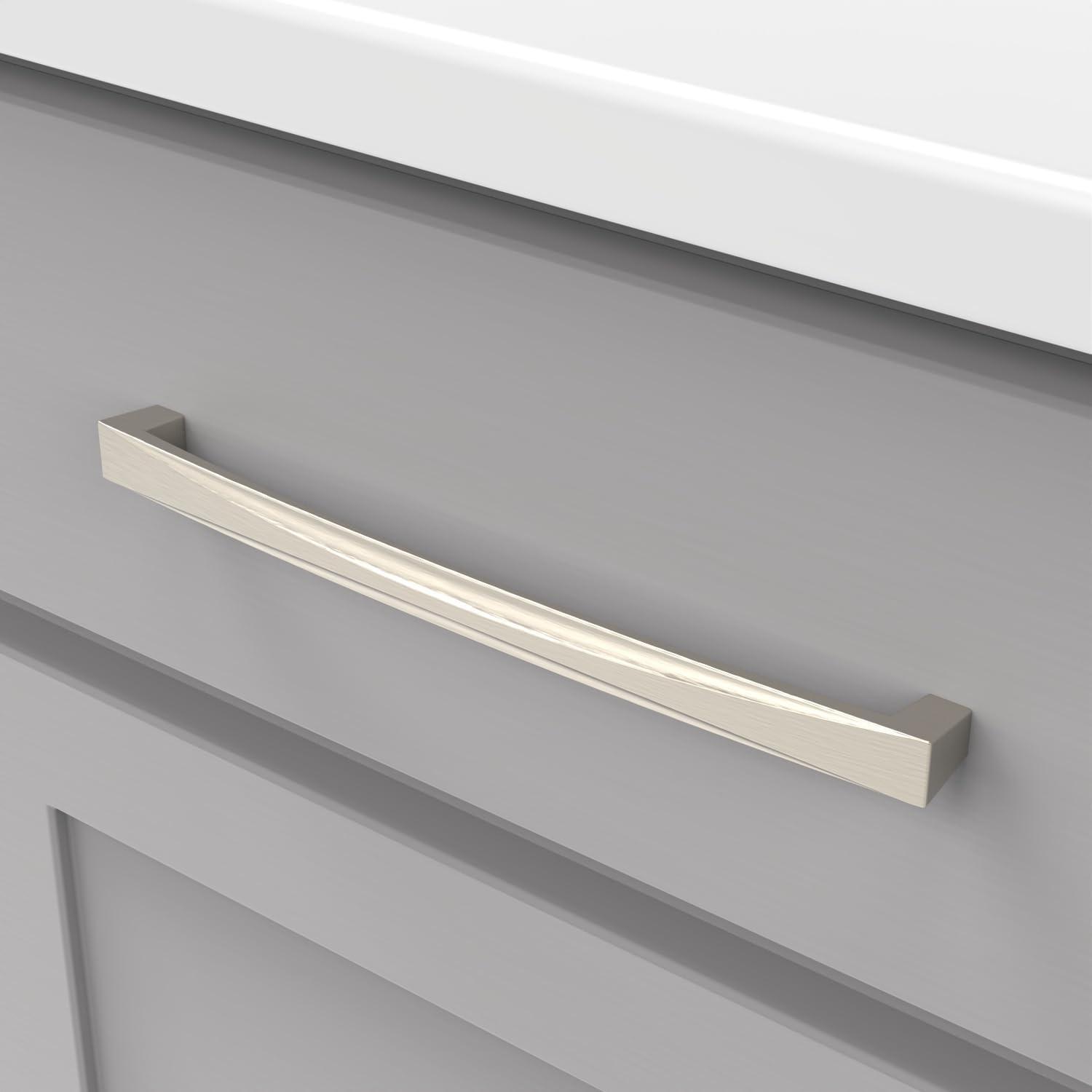 Satin Nickel 9-Inch Modern Cabinet Handle with Mounting Hardware