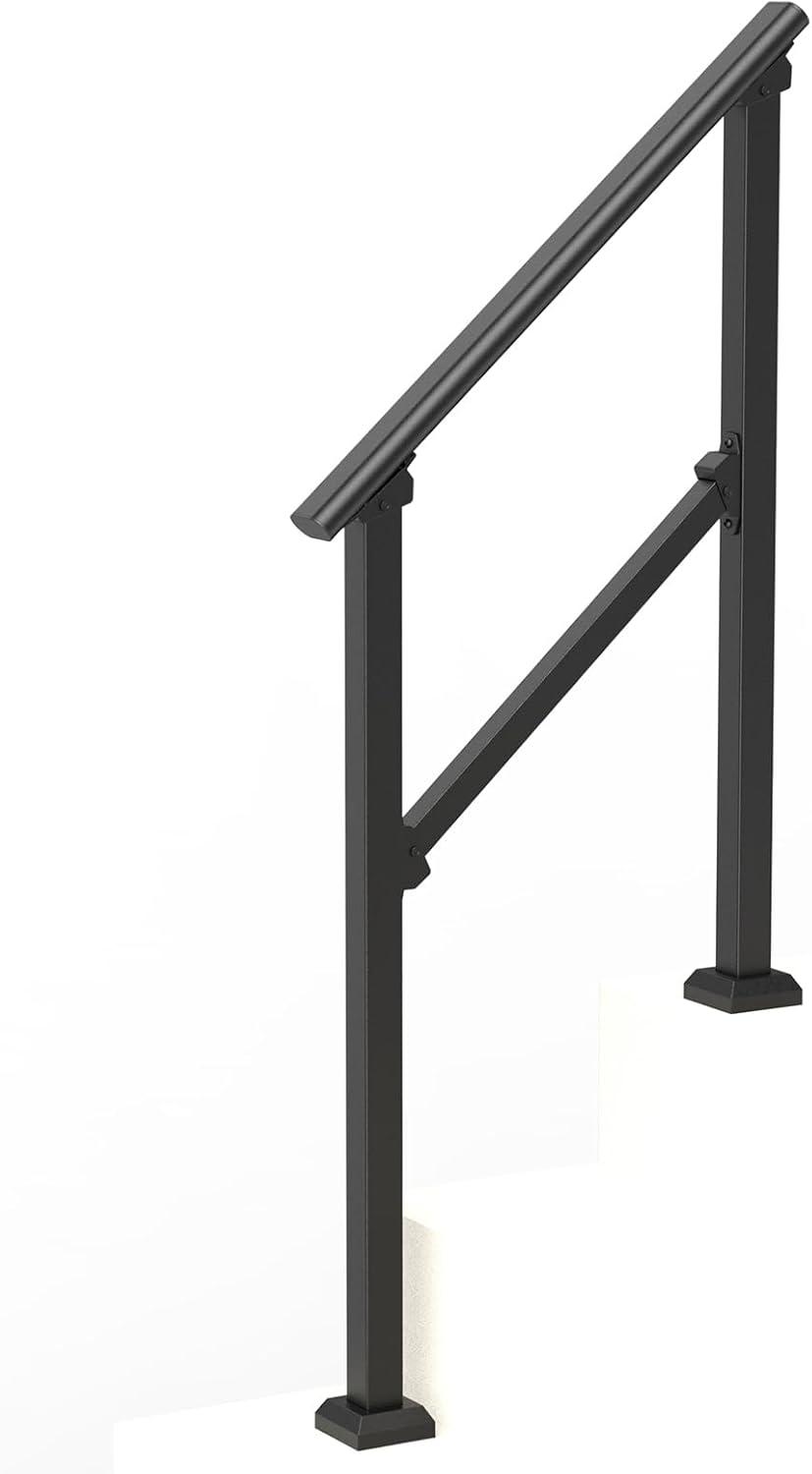 VEVOR 2-3 Handrails for Outdoor for Seniors Porch Deck Black Square Tube Steel