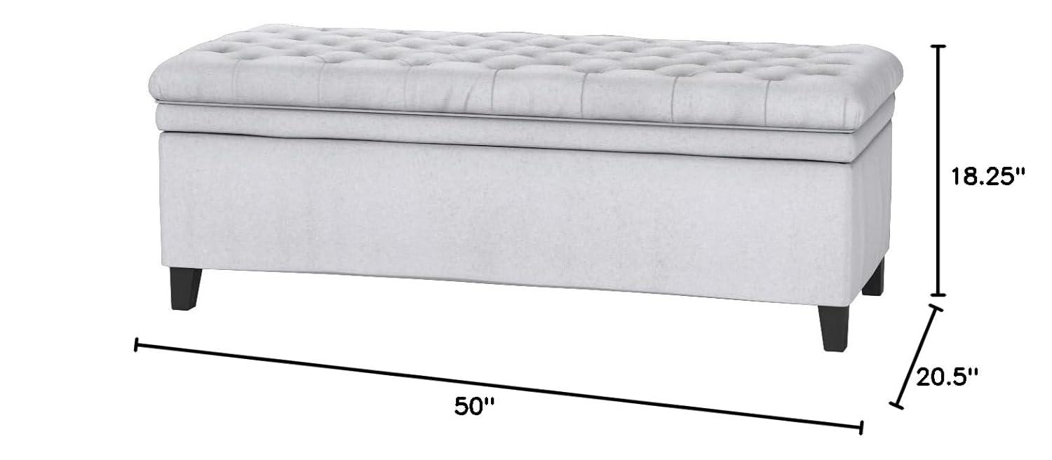 Christopher Knight Home Juliana Storage Ottoman Light Gray: Upholstered, Hardwood Frame, 250lb Capacity