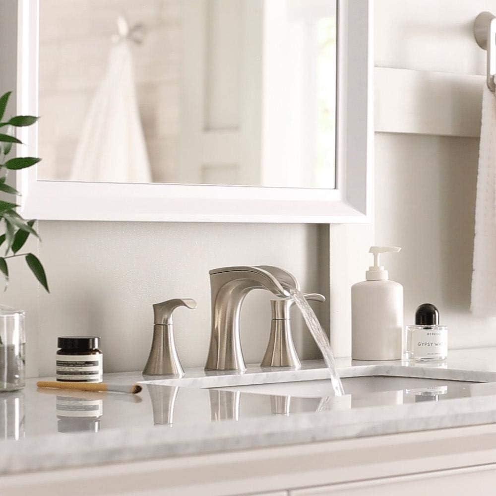 Pfister LF049BRKK Brea 8 in. Widespread 2-Handle Waterfall Bathroom Faucet in Brushed Nickel