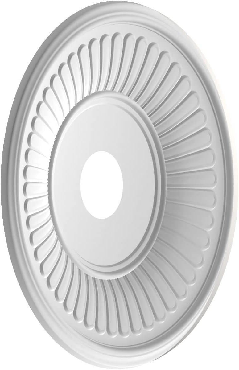 Blossom White 19" Thermoformed PVC Ceiling Medallion