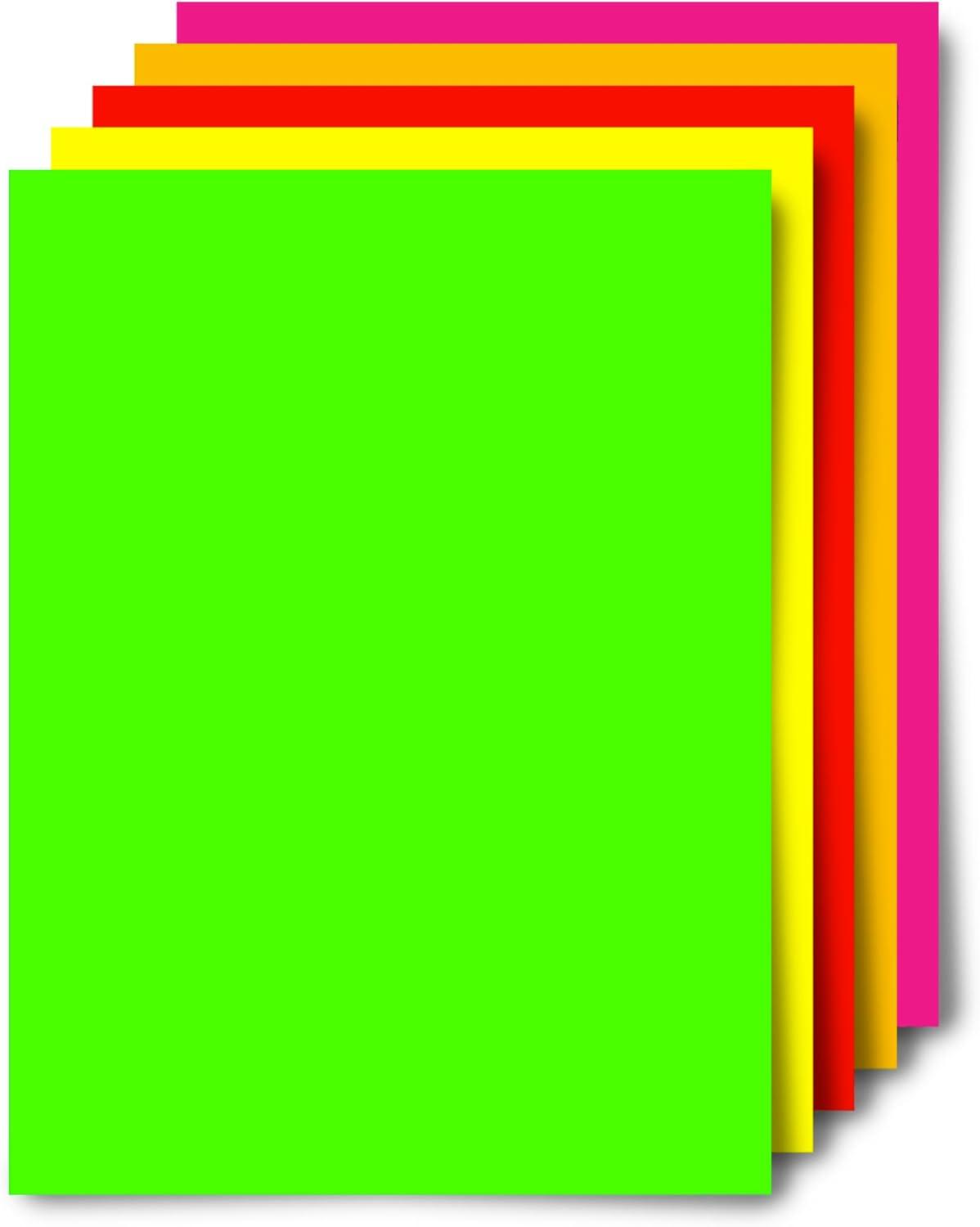 Office Depot Fluorescent Poster Boards, Assorted Colors, Water-Resistant, 11"x14", Pack of 5