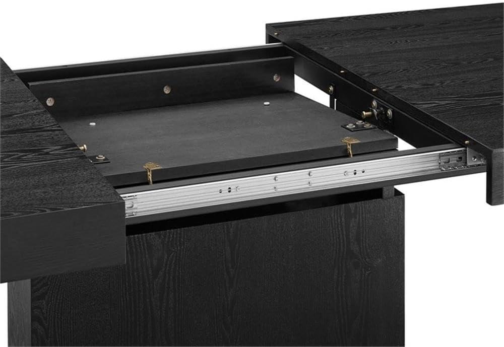 Modway Vector Expandable Modern Wood Dining Table in Walnut/Gold