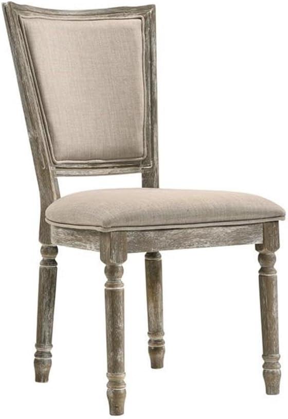 Acme Gabrian Upholstered Dining Side Chair in Reclaimed Gray (Set of 2) Indoor