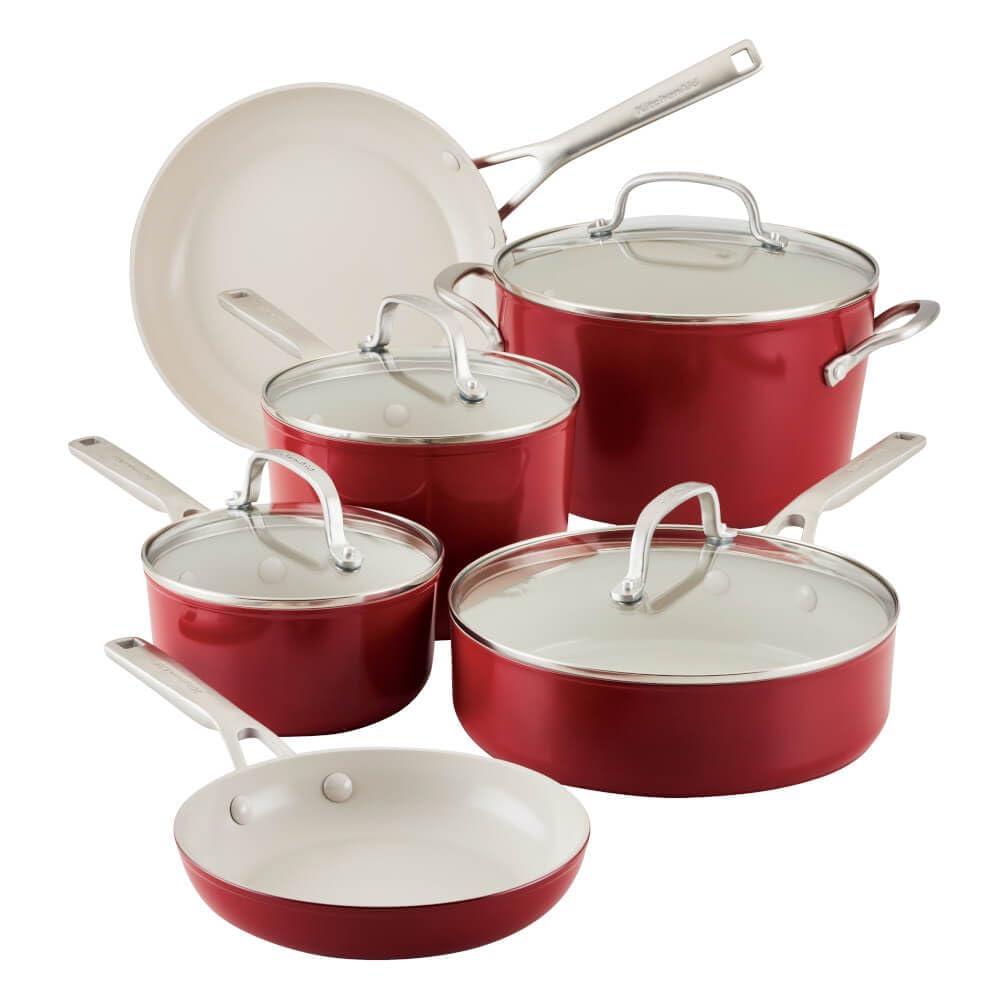 KitchenAid® KitchenAid Hard Anodized Ceramic Nonstick Cookware Pots and Pans Set, 10 Piece