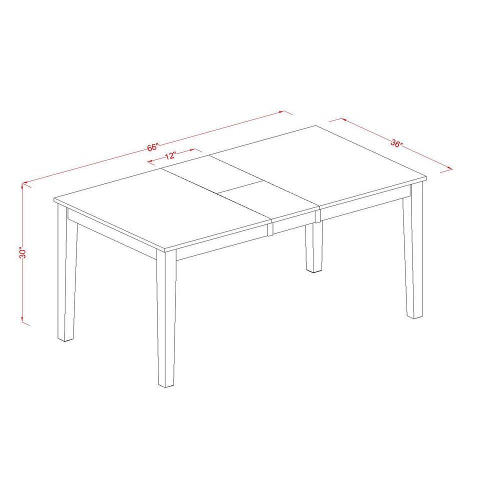 East West Furniture  Dining Set Contains a Rectangle Kitchen Table and Dining Chairs with a Bench (Chair Seat Type Options) NIAV6-BCH-LC 6