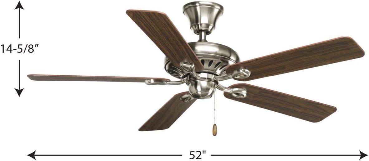 AirPro Nickel 52" Ceiling Fan with Reversible Walnut Blades