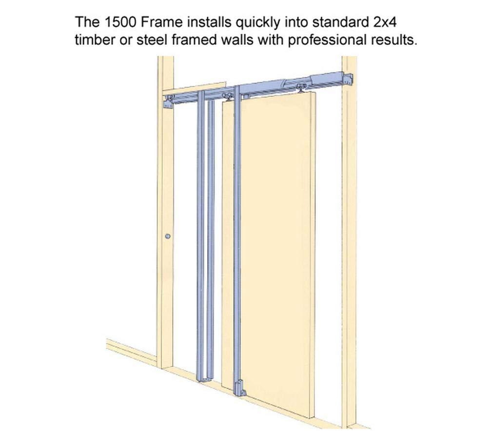 SARTODOORS Quadro Frosted Glass Sliding Closet White Door with Installation Hardware Kit