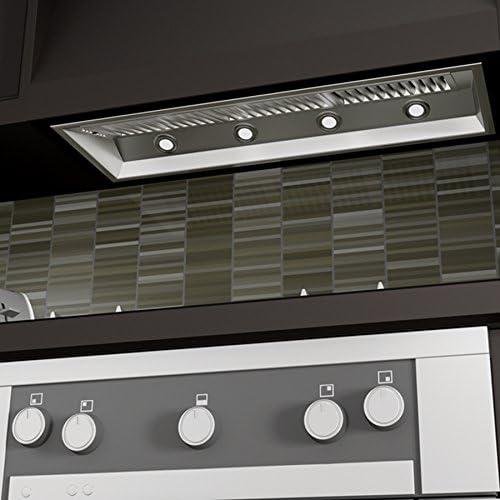 46" 700 CFM Ducted Insert Range Hood in Brushed Stainless Steel