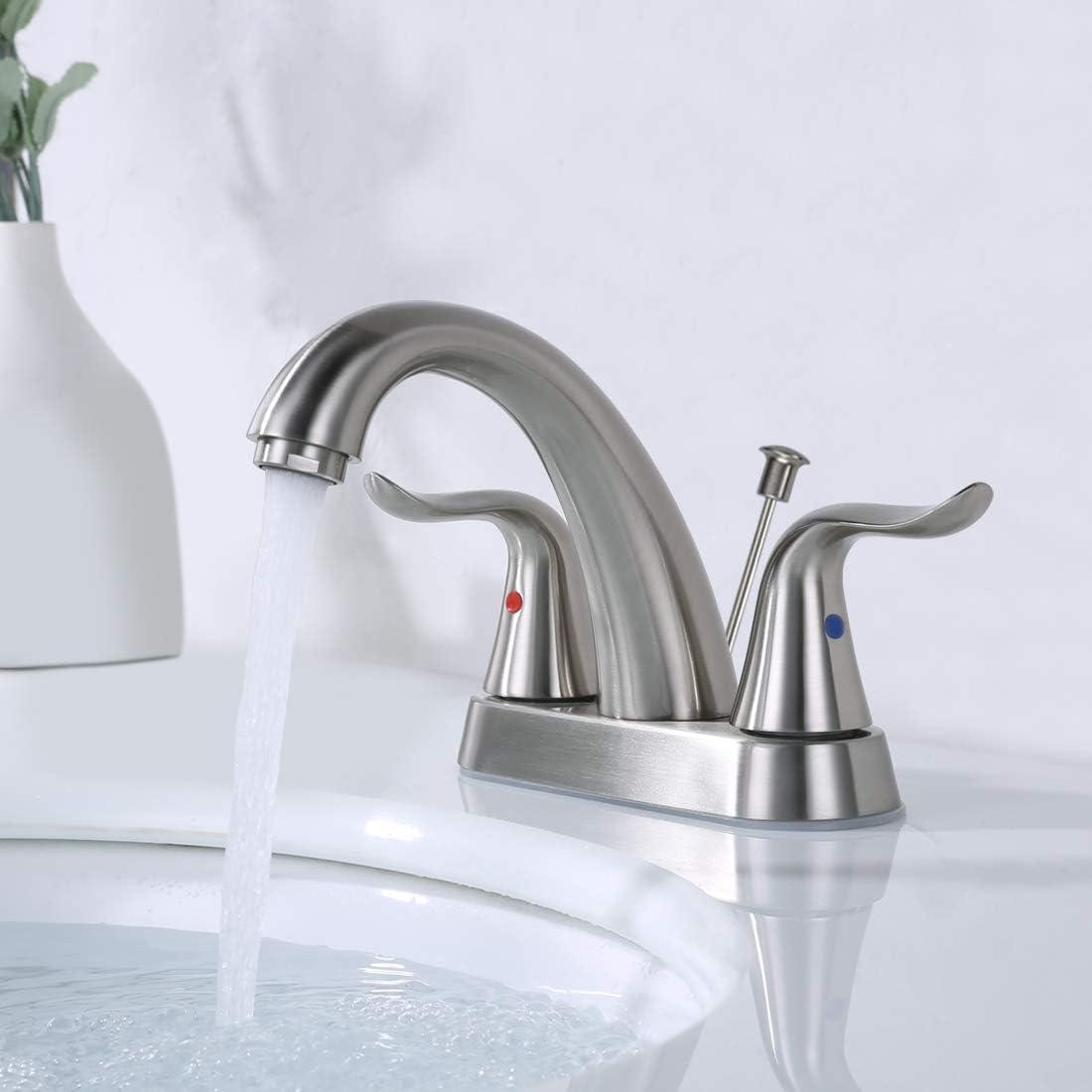 Centerset 2-handle Bathroom Faucet with Drain Assembly