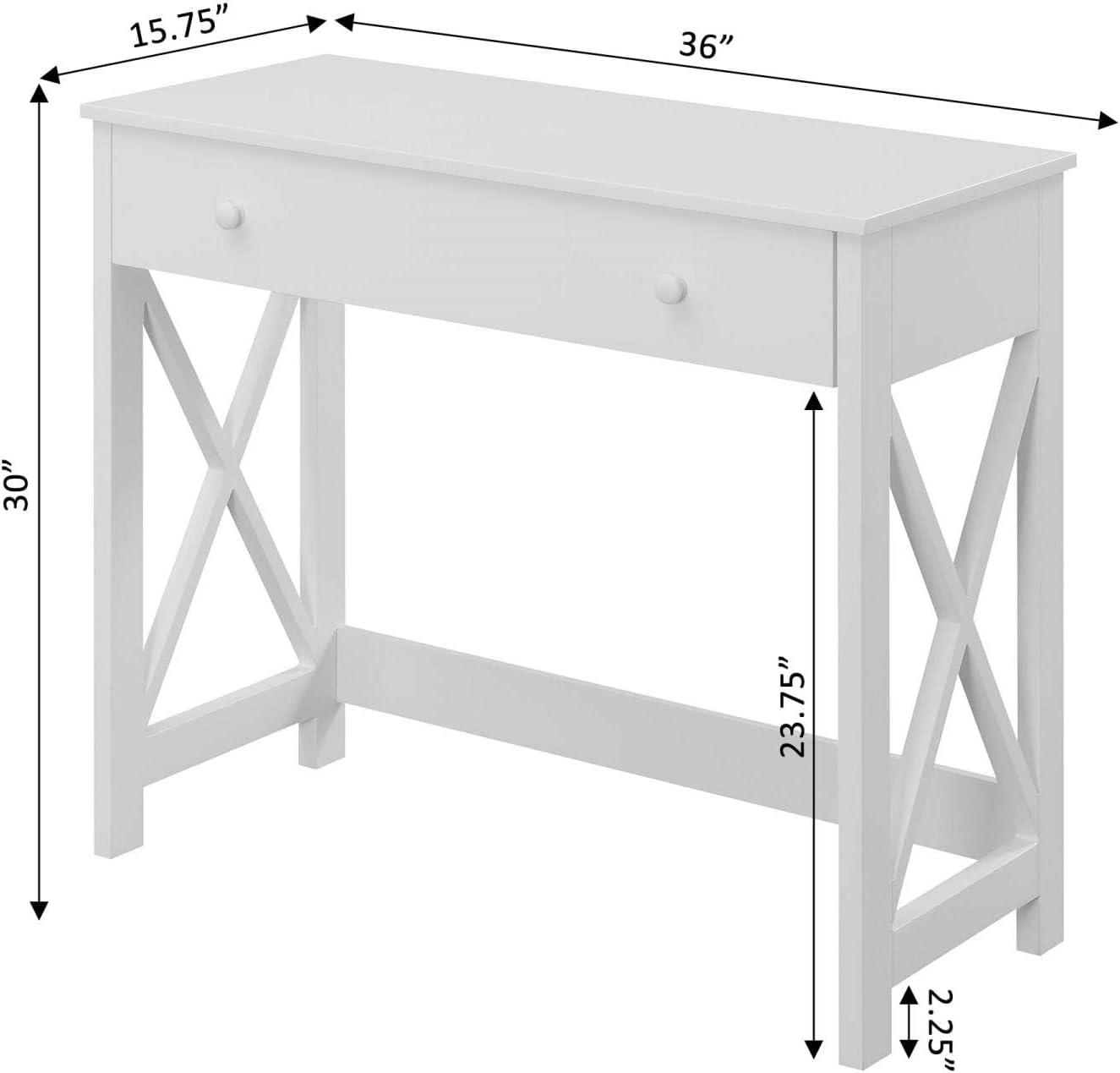 Convenience Concepts Oxford 30 inches Tall 1 Drawer 36-inch Desk, White, All Ages