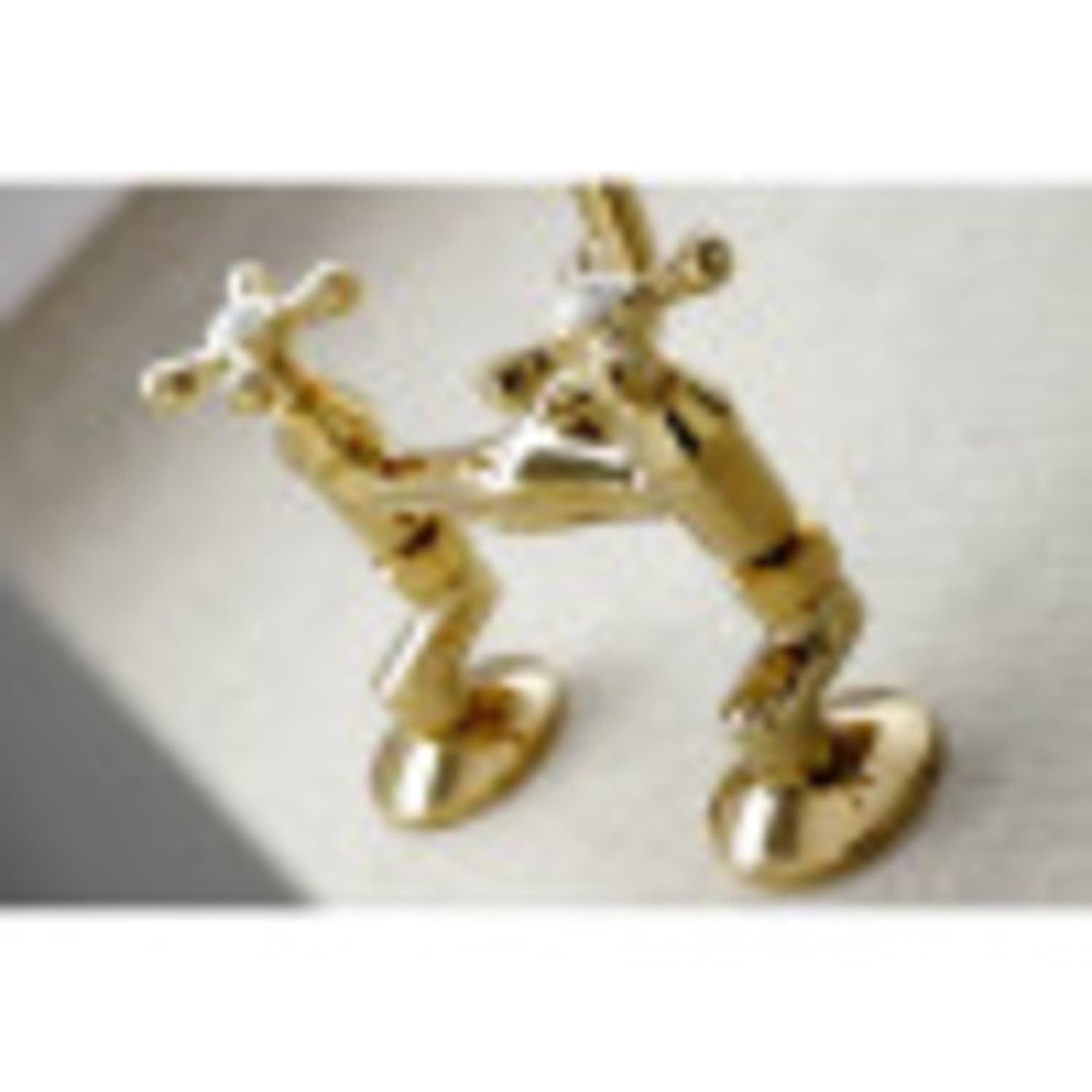 Kingston Brass Kingston Double-Handle 2-Hole Wall-Mount Bridge Kitchen Faucet