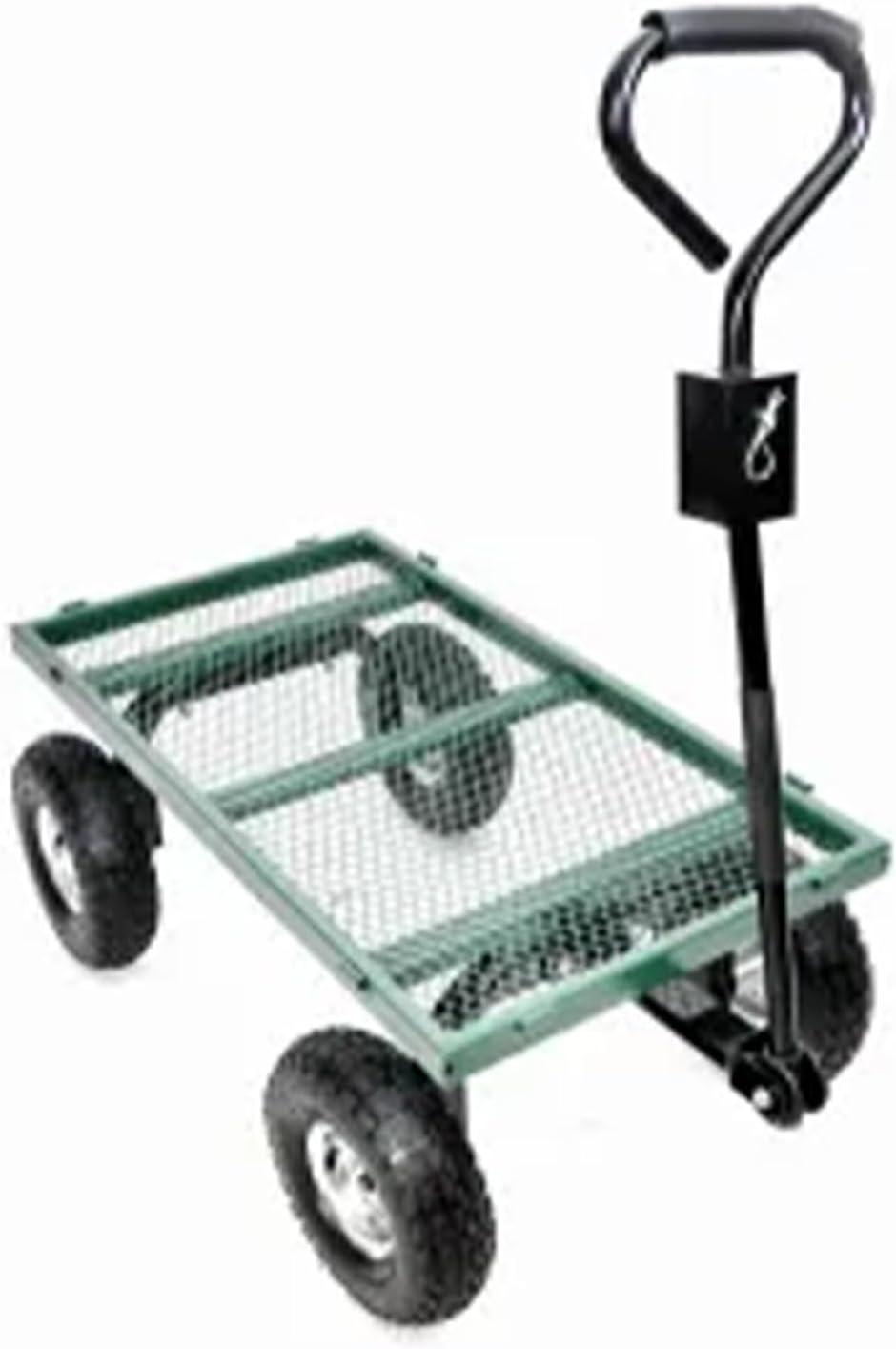 Green Thumb 70108 4 Wheel Mesh Garden Cart With Sidewalls