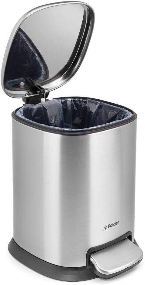 Brushed Stainless Steel 5-Liter Step Trash Can