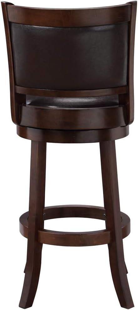 29" Augusta Swivel Barstool Brown - Boraam Industries: Contoured Back, Rubberwood Legs, 300 lbs Capacity