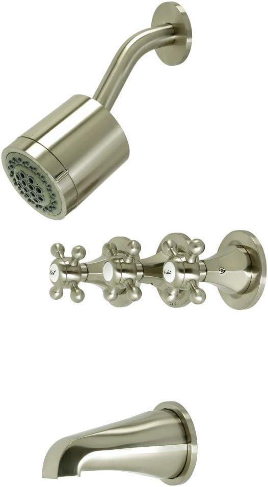 Kingston Brass Metropolitan Triple-Handle Tub and Shower Faucet