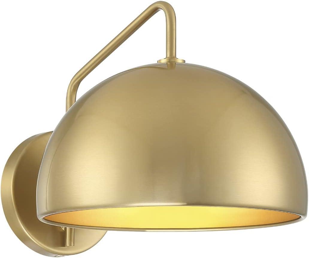 Natural Brass Dome Dimmable Wall Sconce