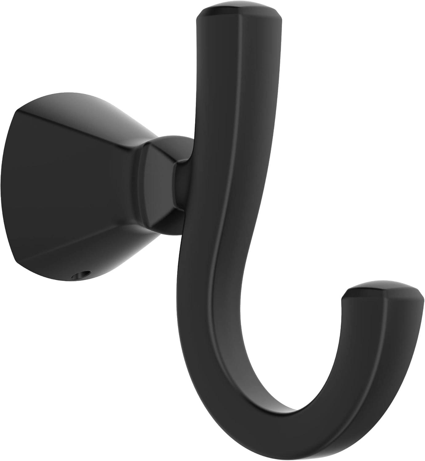 Matte Black Metal Double Robe Hook