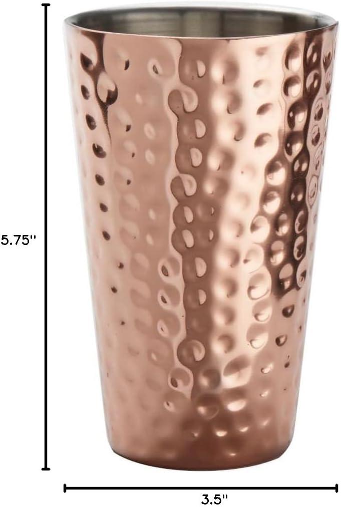 Copper Hammered Stainless Steel 16 oz Tumbler