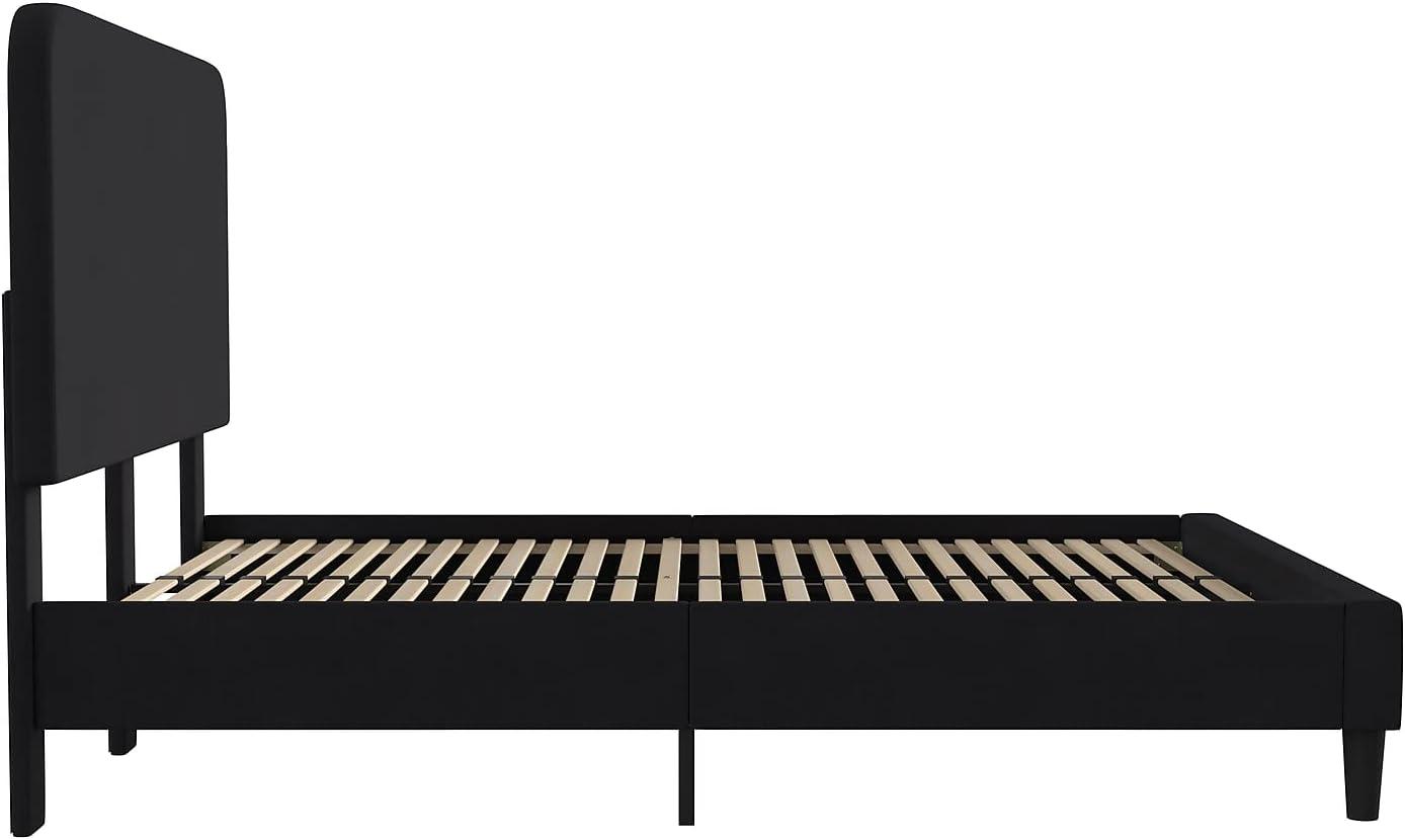 Flash Furniture Addison Fabric Queen Platform Bed with Headboard in Charcoal