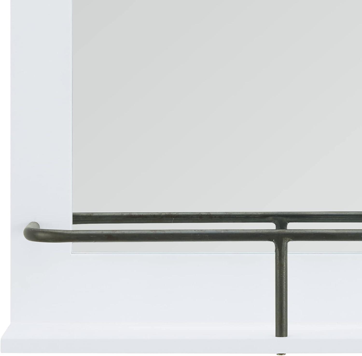 FirsTime & Co. White Ingram Barn Door Wall Mirror With Shelf, Farmhouse, Rectangular, 19.75 x 4.5 x 24.75 in