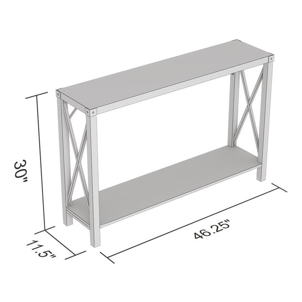 Safdie & Co. 46"L 1-Shelf Metal Sides Console Table in Brown Reclaimed Wood