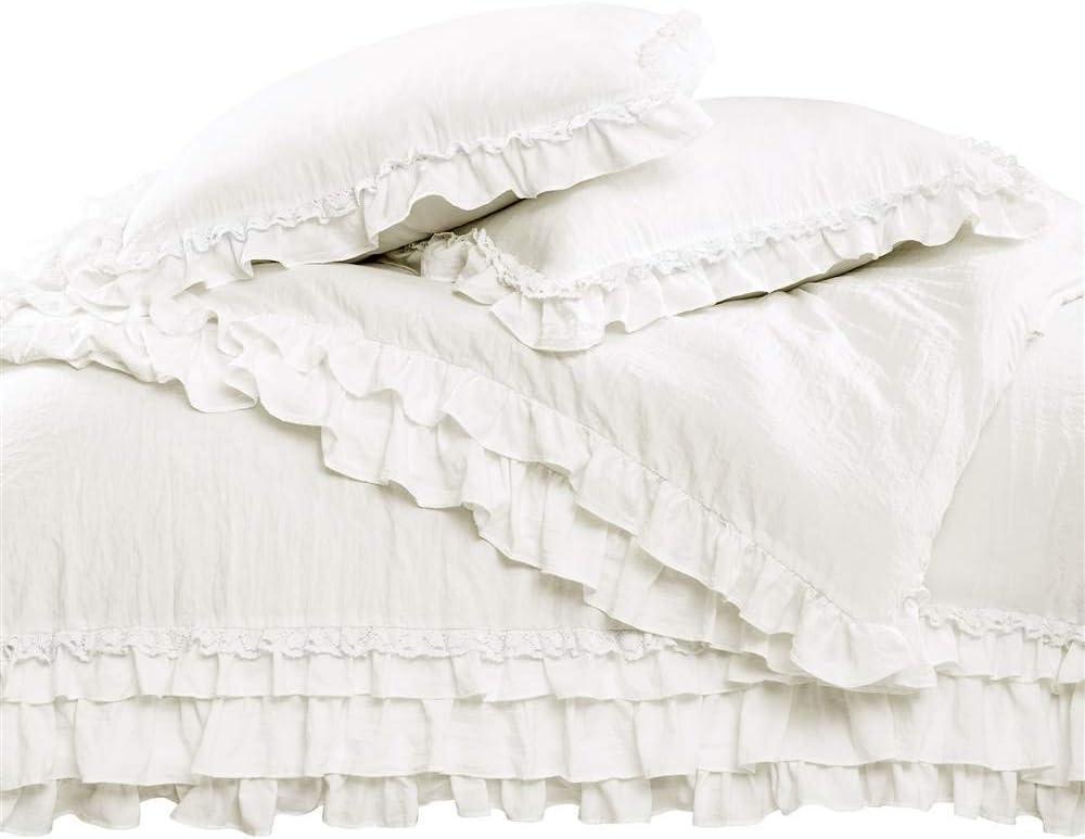 Ella Shabby Elegance Ruffle Lace Microfiber Comforter Set