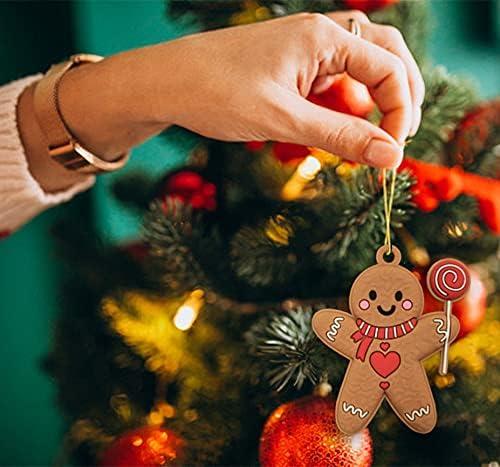 Multicolor PVC Gingerbread Man Christmas Tree Ornaments Set