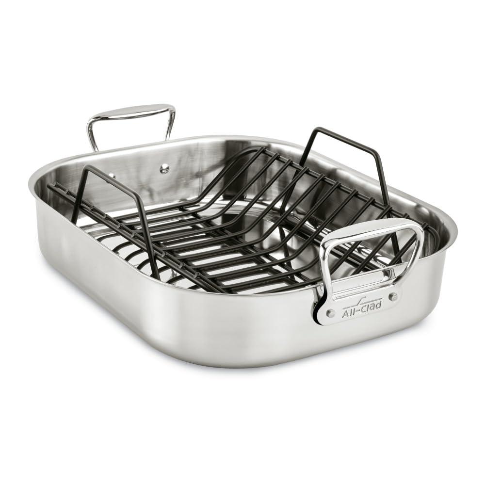 16-Inch Stainless Steel Non-Stick Roasting Pan with Rack