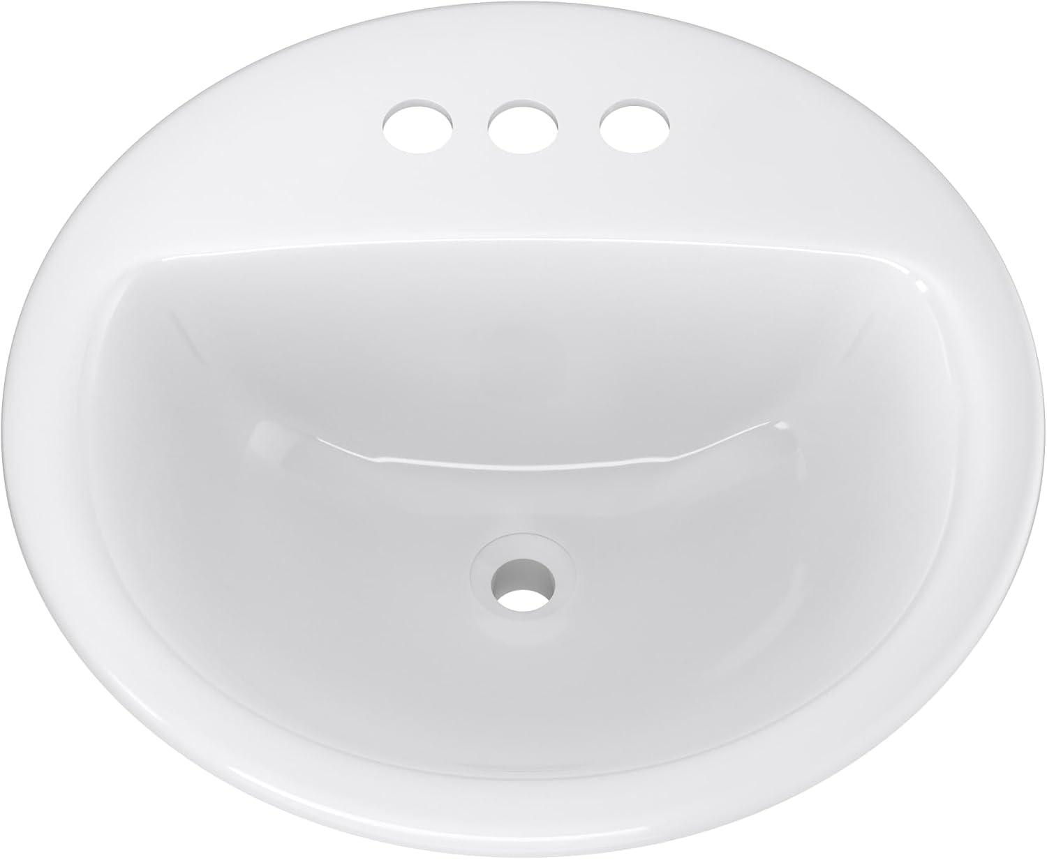Proflo 19'' Vitreous China Circular Bathroom Sink with Overflow