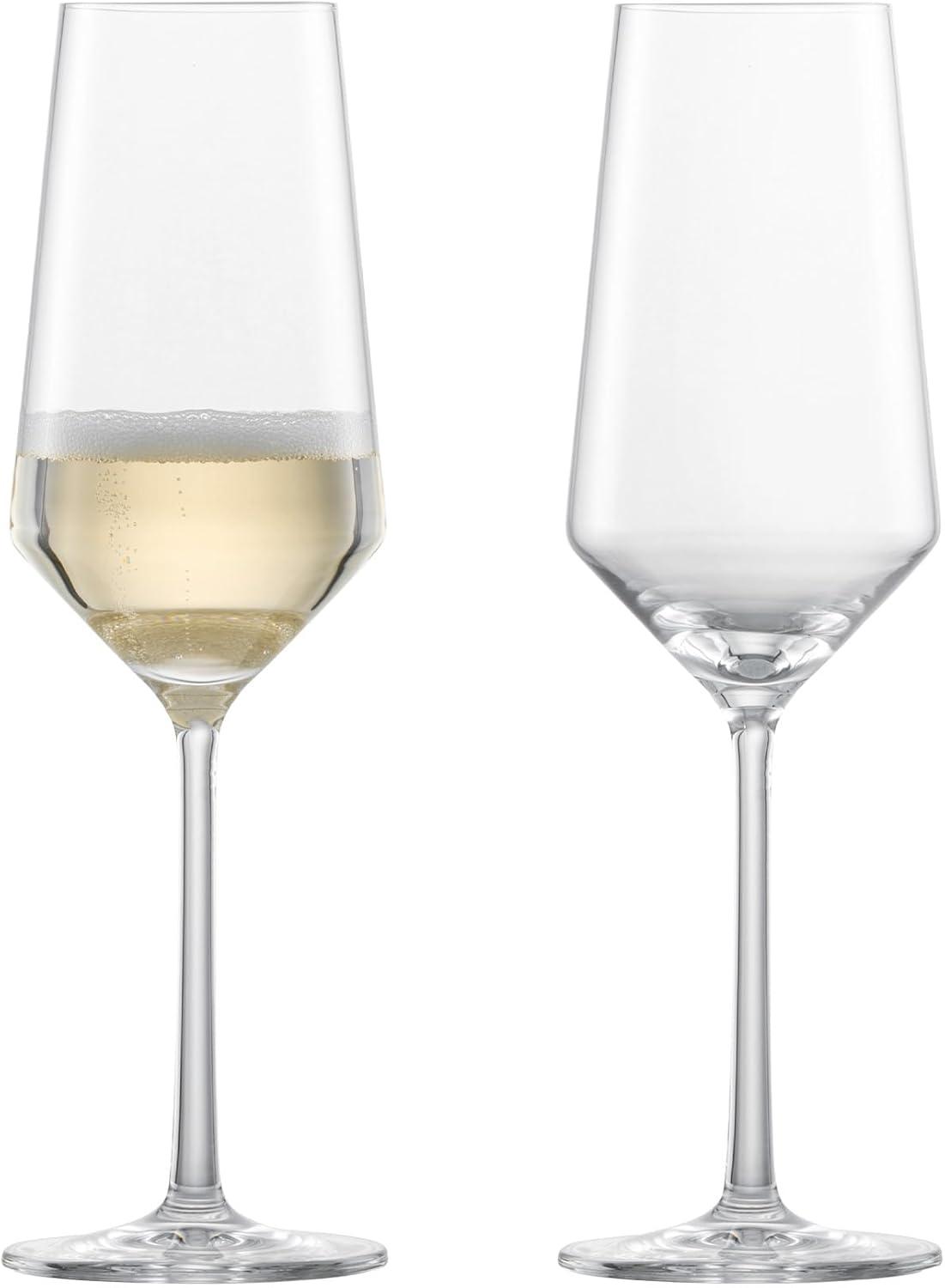 Schott Zwiesel Tritan Crystal Glass Stemware Pure Collection Champagne Flute with Effervescence Points, 7.1-Ounce, Set of 2