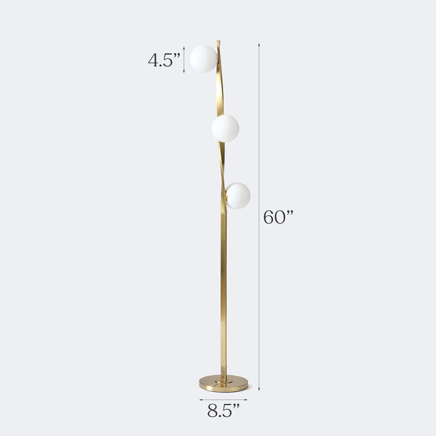 Brightech Nola 60 in. Industrial 3-Way Dimming LED Floor Lamp with 3 Glass Globe Shades