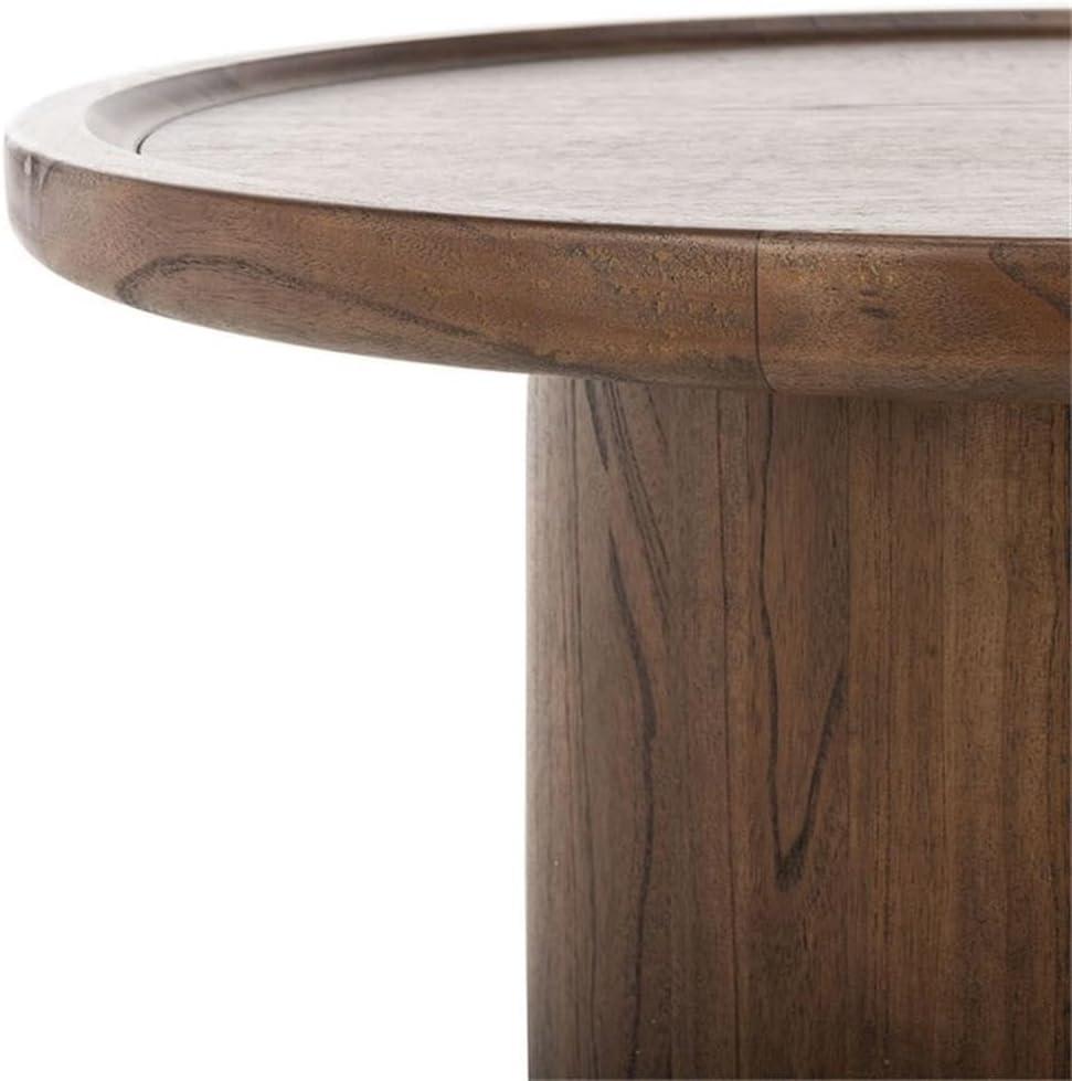Devin Round Coffee Table - Dark Oak - Safavieh