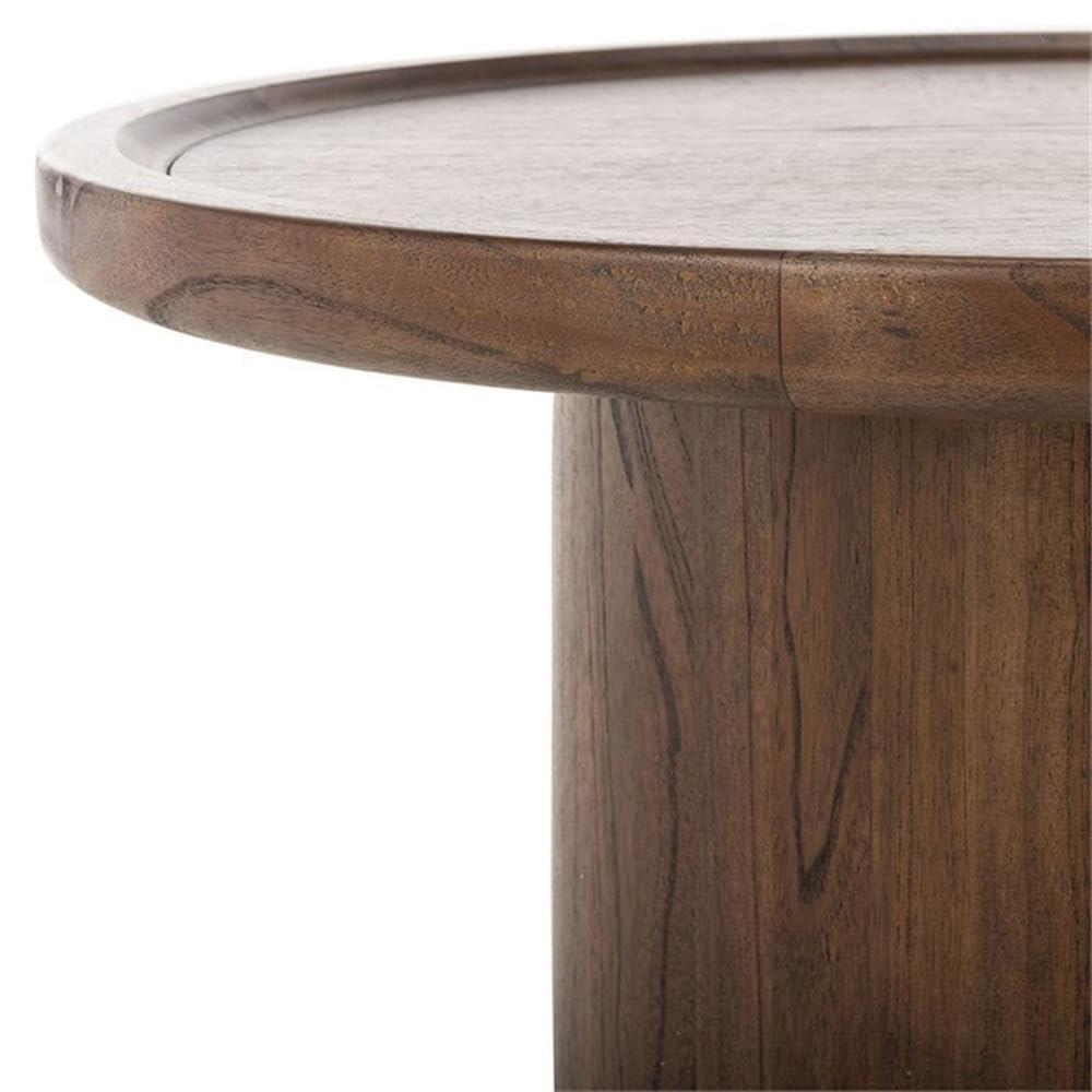 Devin Round Coffee Table - Dark Oak - Safavieh