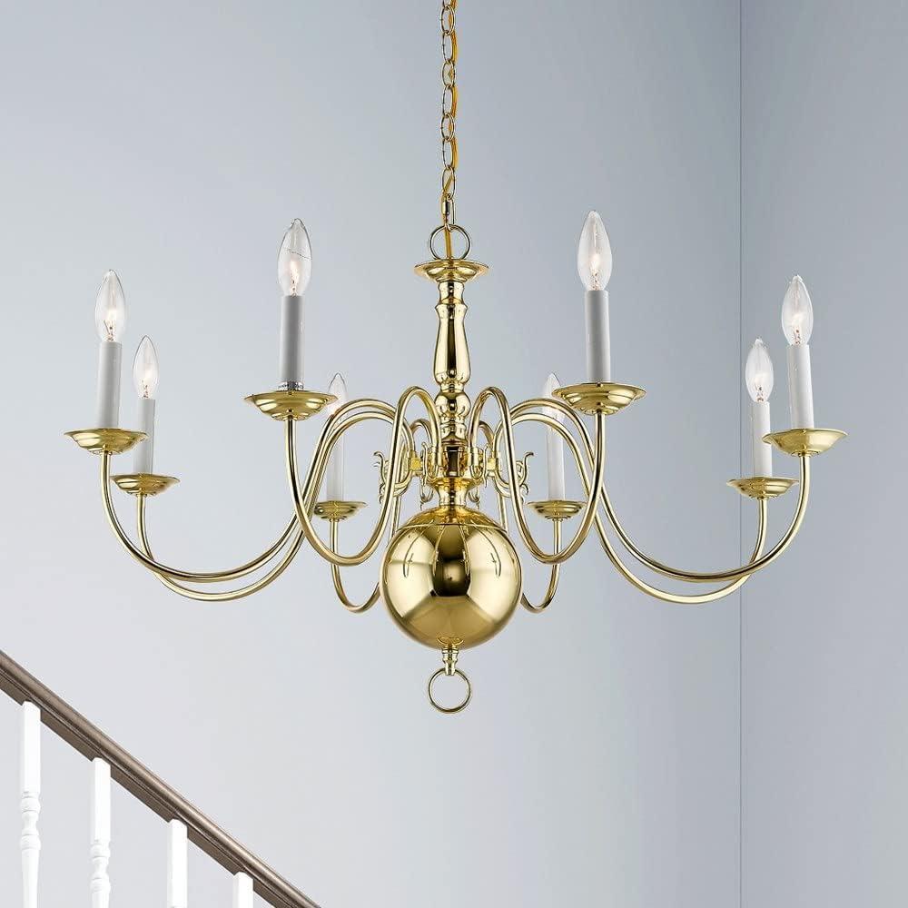 Livex Lighting Williamsburgh 8 - Light Chandelier in  Polished Brass