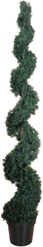 Majestic Spiral Cedar Silk Topiary in Pot - 44" Outdoor