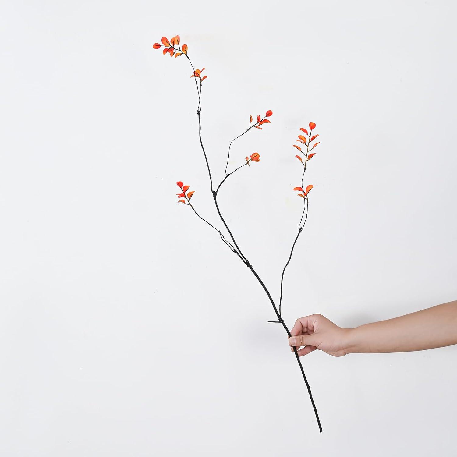 3pcs Artificial Ficus Branches - Lifelike Greenery for Vase | Faux Eucalyptus Banyan Twig Plants for Home, Wedding & Office Decor -