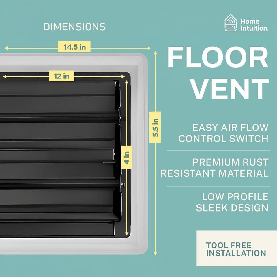 Home Intuition Contemporary Floor Vent Cover Register With Mesh Net
